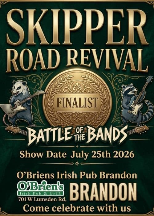 Skipper Road Revival live music event at O’Briens Irish Pub in Brandon Florida