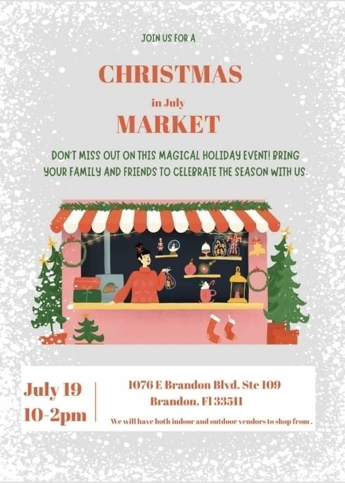 Christmas in July Market at Dancing for A Difference in Brandon Florida