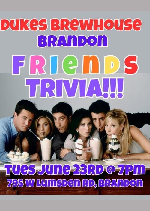 Friends Trivia event at Duke’s Brewhouse Brandon in Brandon Florida
