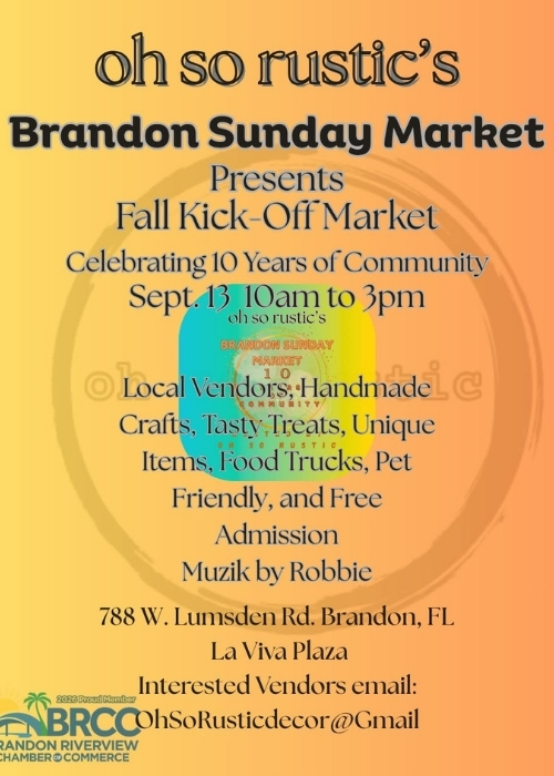 Oh So Rustic Brandon Sunday Market Fall Kick-Off event in Brandon Florida