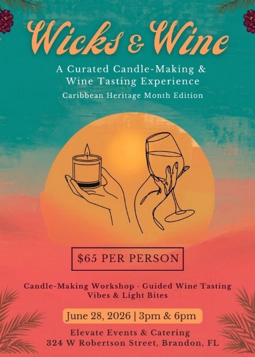 Wicks and Wine candle making and wine tasting event at Elevate Events and Catering in Brandon Florida