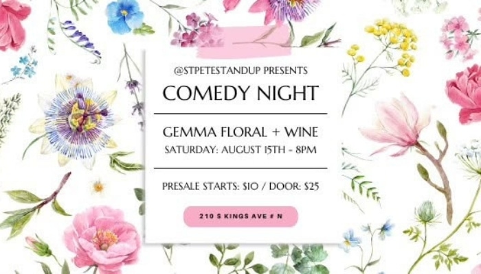 Saturday Comedy Show at Gemma Floral and Wine in Brandon Florida