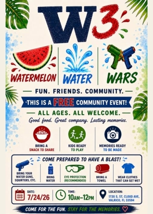 Watermelon Water Wars free event in Valrico Florida