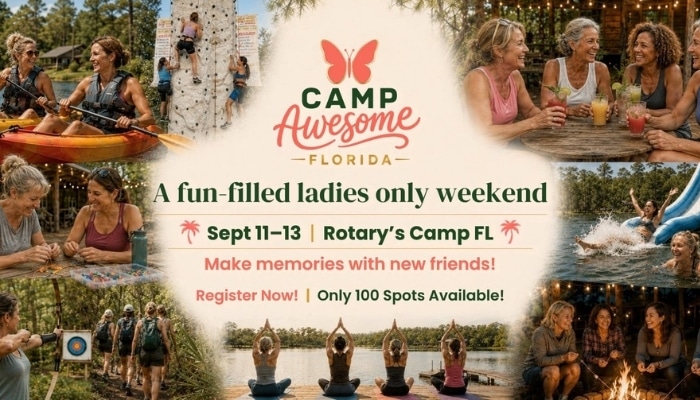 2026 Camp Awesome Florida camping weekend at Rotary’s Camp Florida in Brandon Florida