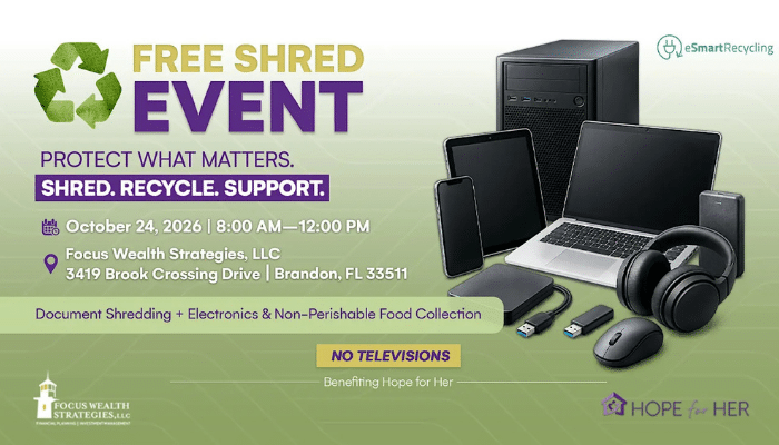 Free Community Shred and Electronics Recycling Event in Brandon Florida