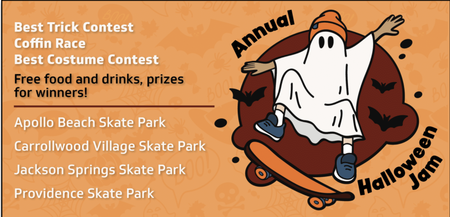 Halloween Jam skate event at Providence Skate Park in Riverview Florida